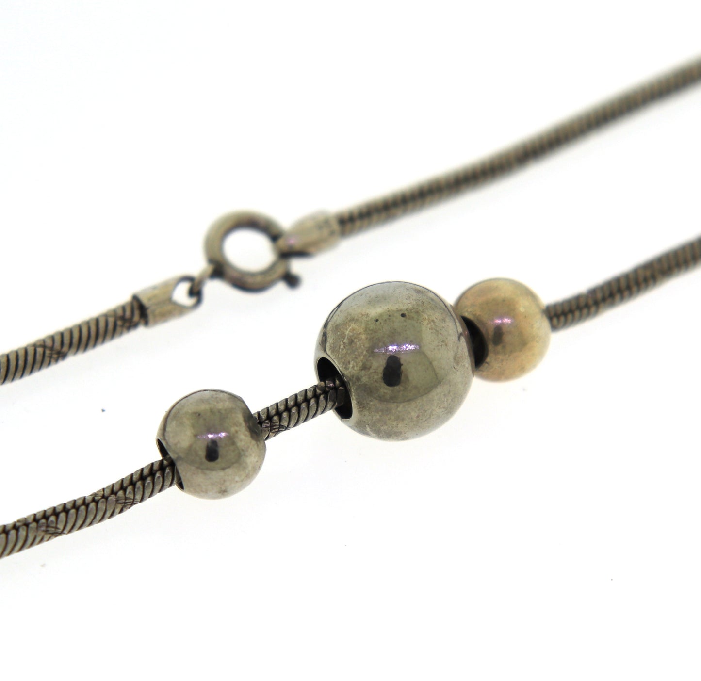 Italian 925 Sterling Silver Ball Necklace