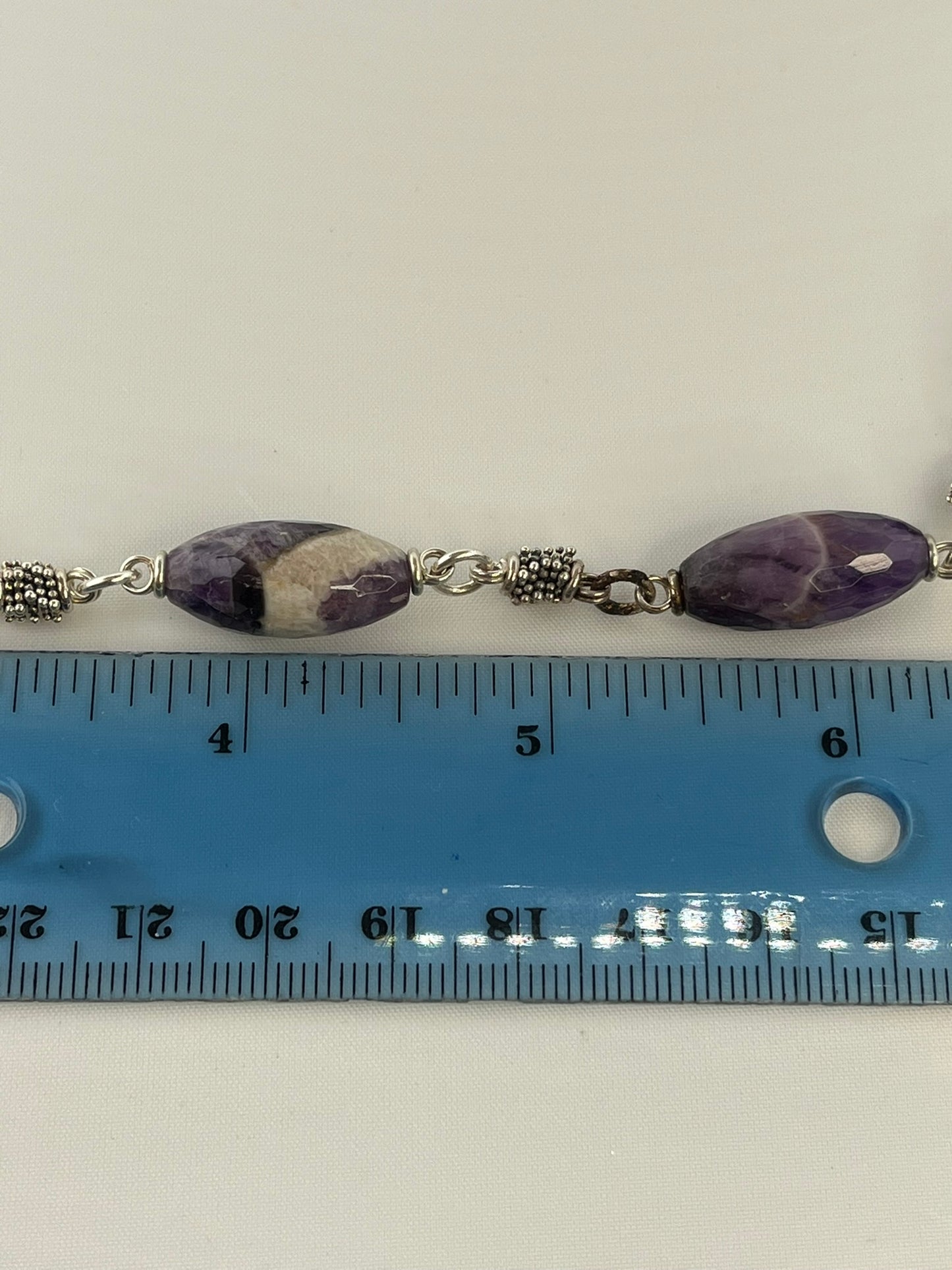 925 Sterling Silver Michael Dawkins Starry Night Amethyst Station Necklace