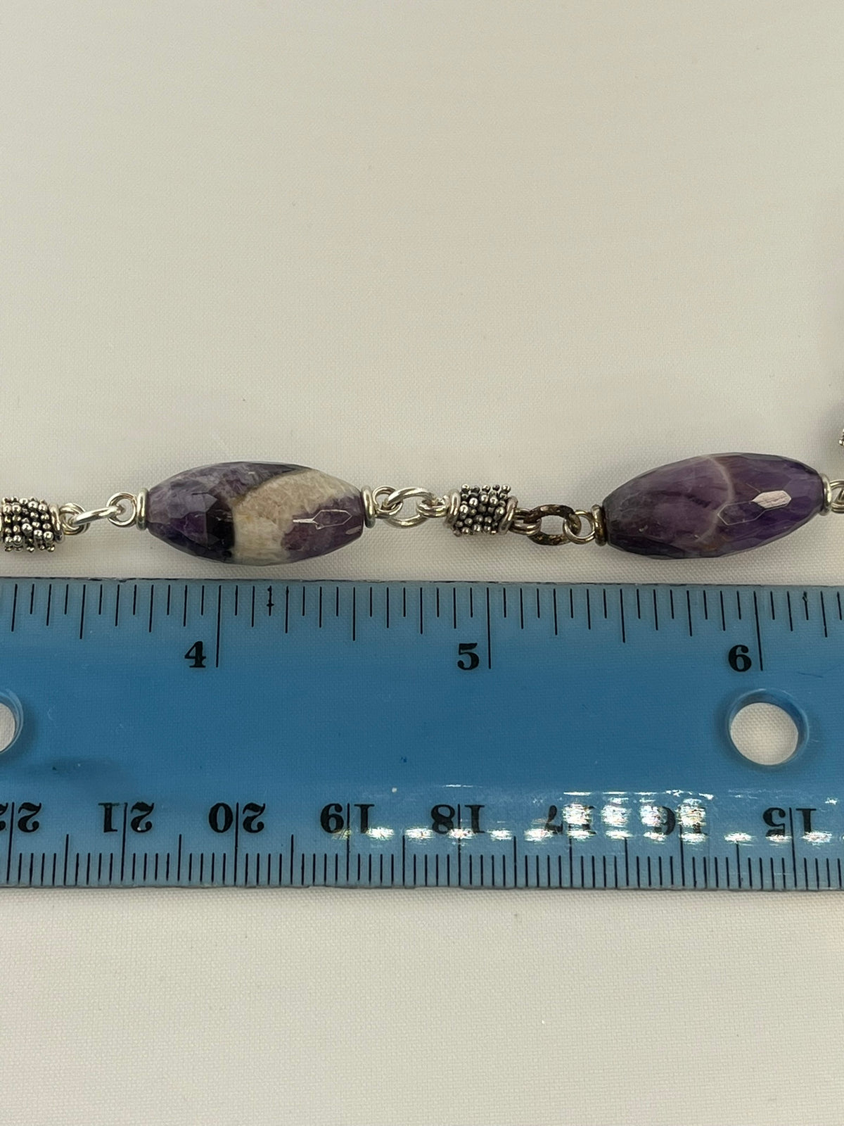 925 Sterling Silver Michael Dawkins Starry Night Amethyst Station Necklace