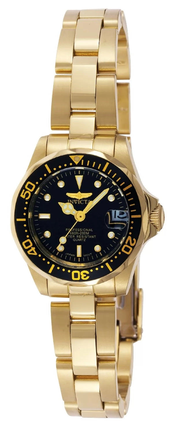 Invicta Women's 8943 Pro Diver Quartz 3 Hand Black Dial Watch