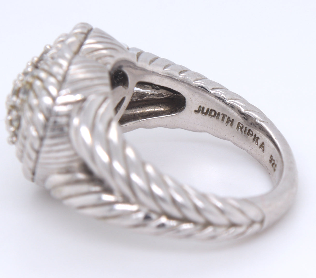 925 Sterling Silver Judith Ripka CZ heart Shaped ring