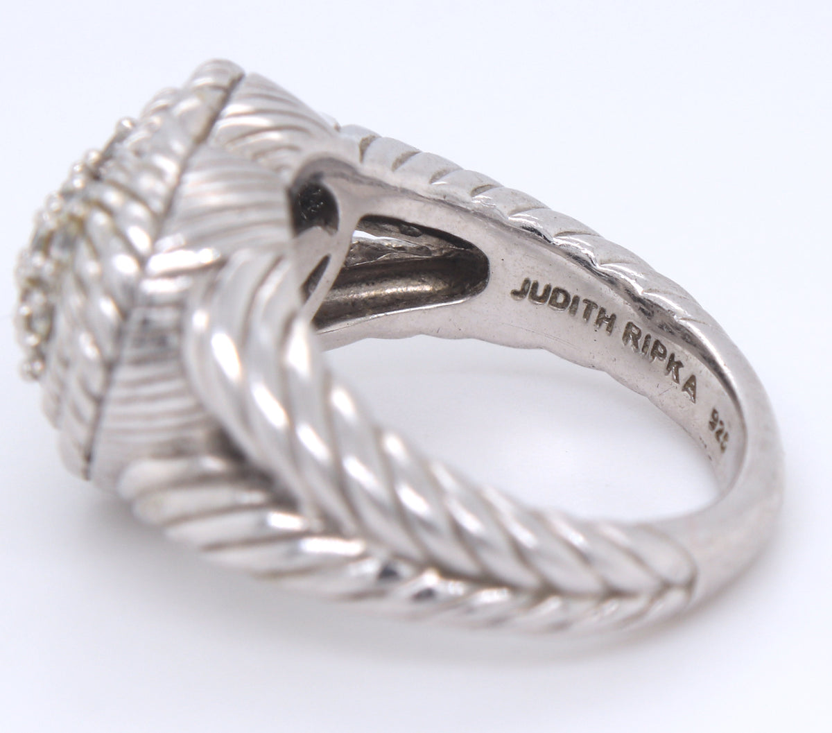 925 Sterling Silver Judith Ripka CZ heart Shaped ring