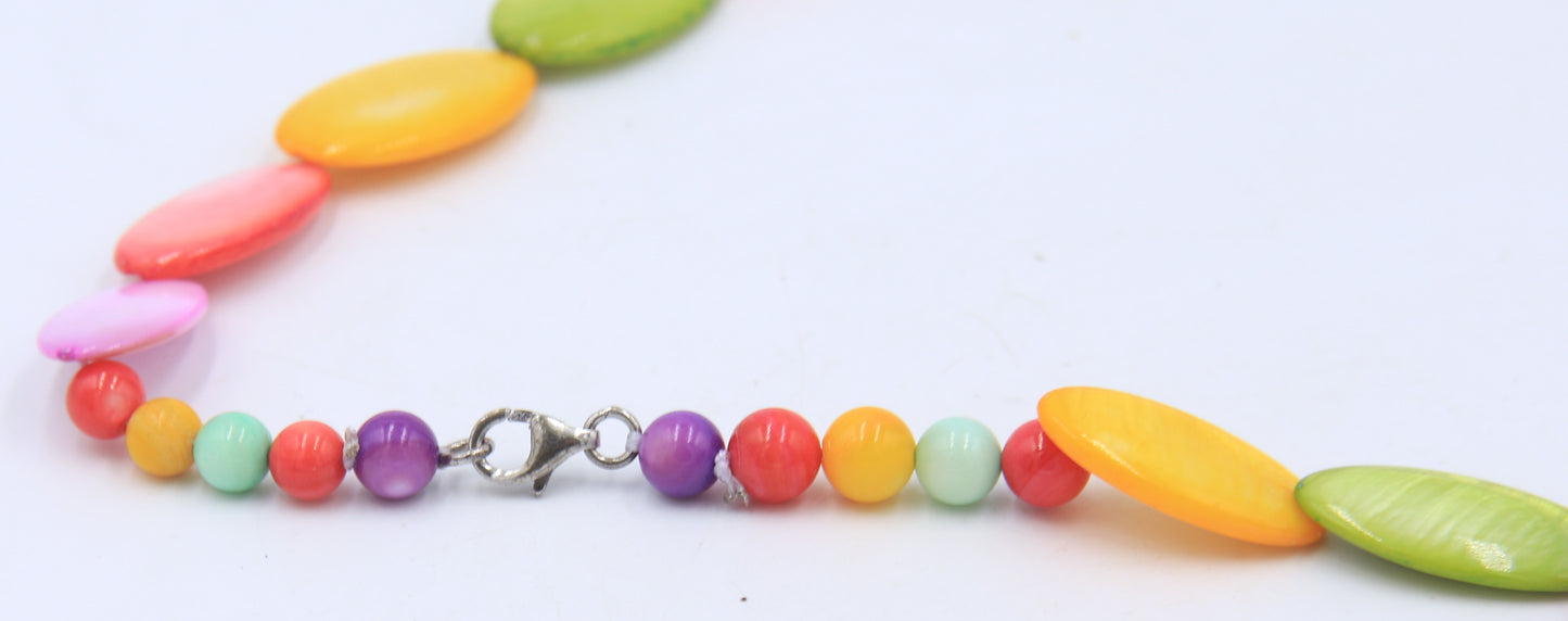 Group Lot of 3 Multi Color Agate Necklaces