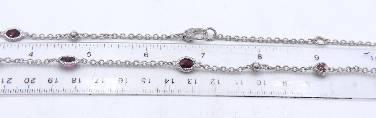Judith Ripka 925 sterling silver CZ link necklace