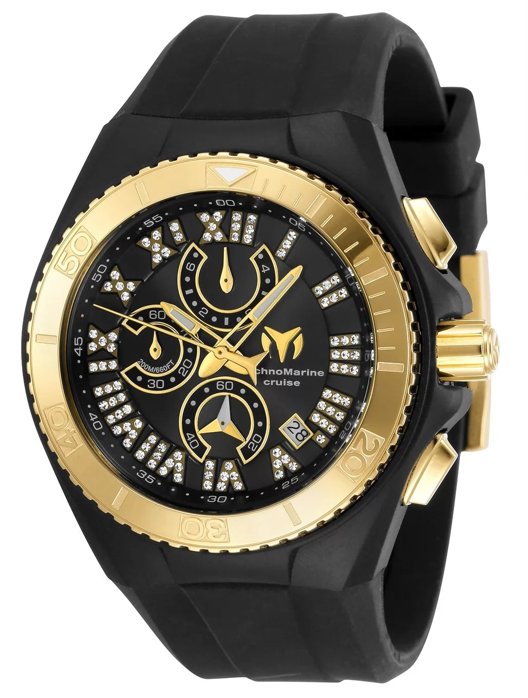 Technomarine Men's TM-119016 Cruise Quartz 3 Hand Gold, Black Dial Watch