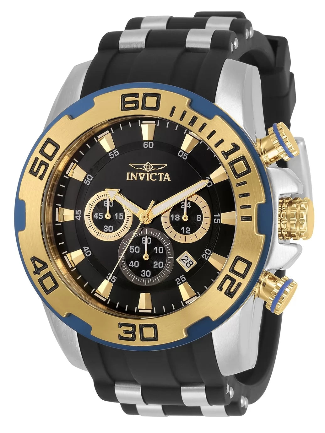 Invicta Men's 30765 Pro Diver Quartz 3 Hand Black Dial Watch
