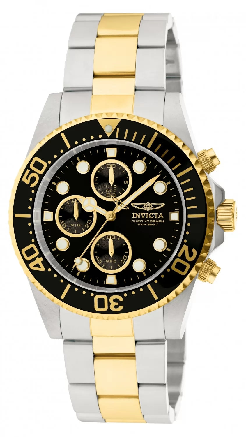 Invicta Men's 1772 Pro Diver Quartz Chronograph Black Dial Watch
