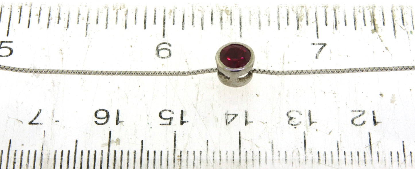 925 Sterling Silver Bezel Set Gemstone Necklace