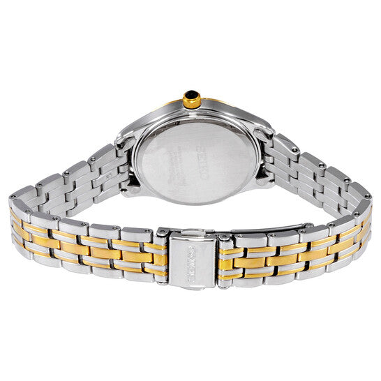 Seiko Women’s Two-Tone Stainless Steel Quartz Watch with White Dial & Roman Numerals