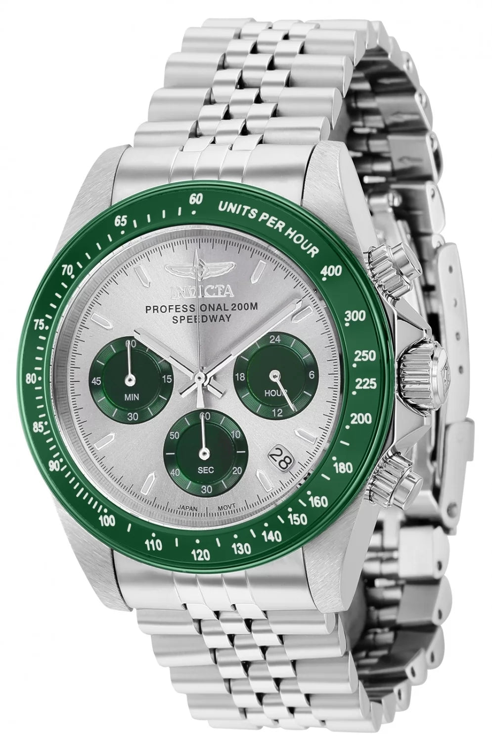 Invicta Men's 36734 Speedway Quartz Chronograph Light Grey, Green Dial Watch