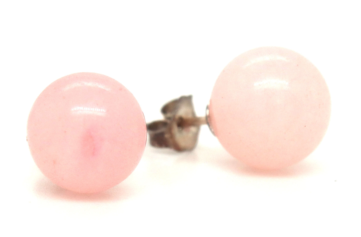 925 Sterling silver Rose quartz stud earrings