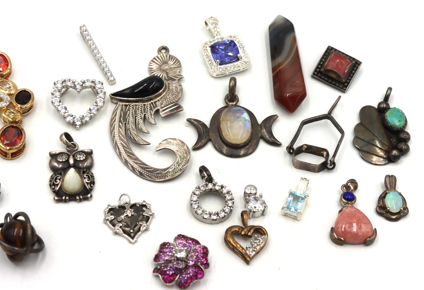 Group lot of Vintage 925 sterling silver pendants