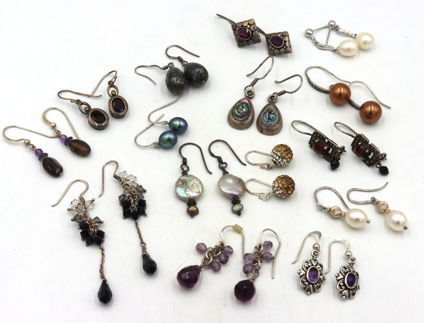 Group lot of Vintage 925 sterling silver earrings