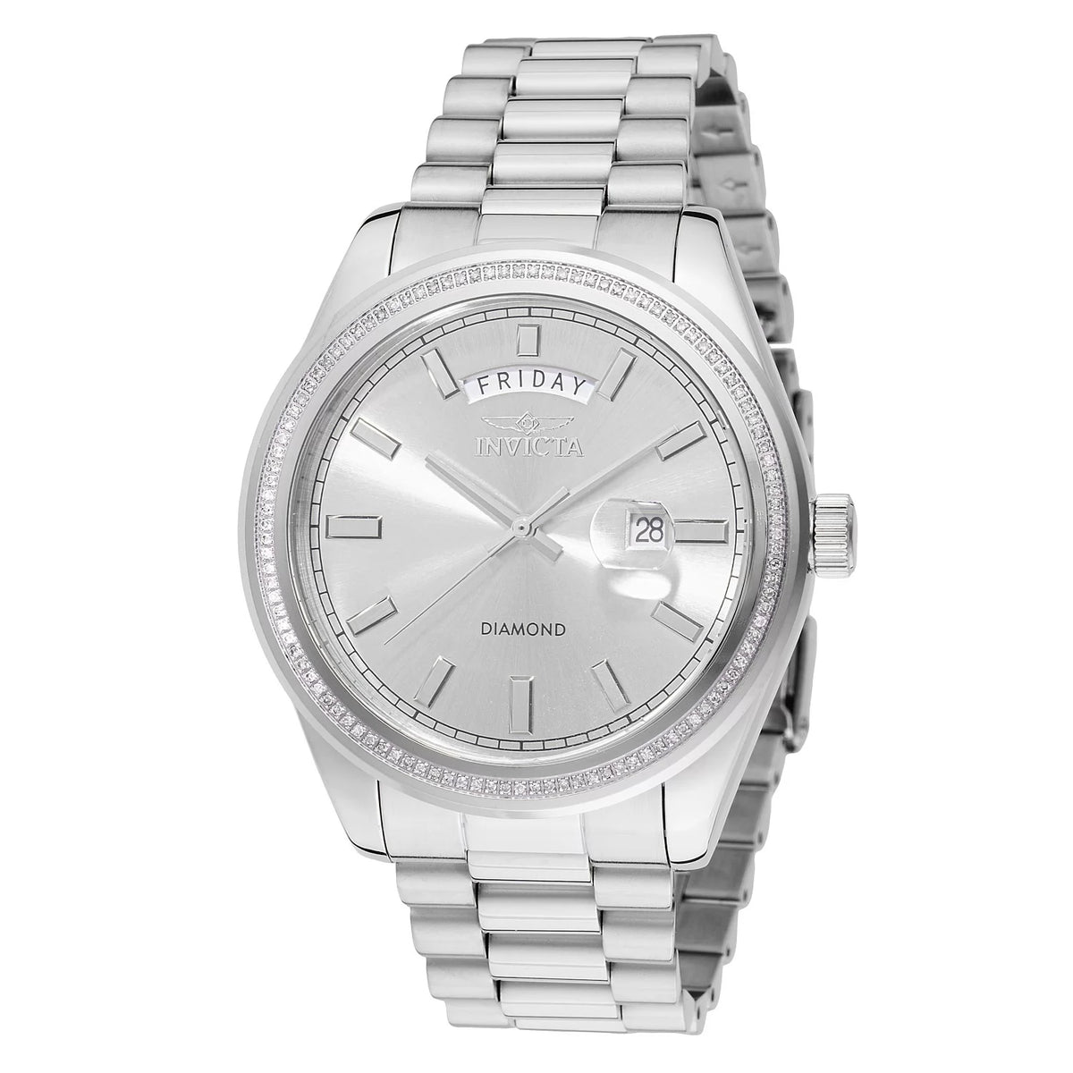 Invicta Men's 48759 Elite Diamond Quartz 3 Hand Silver Dial Watch