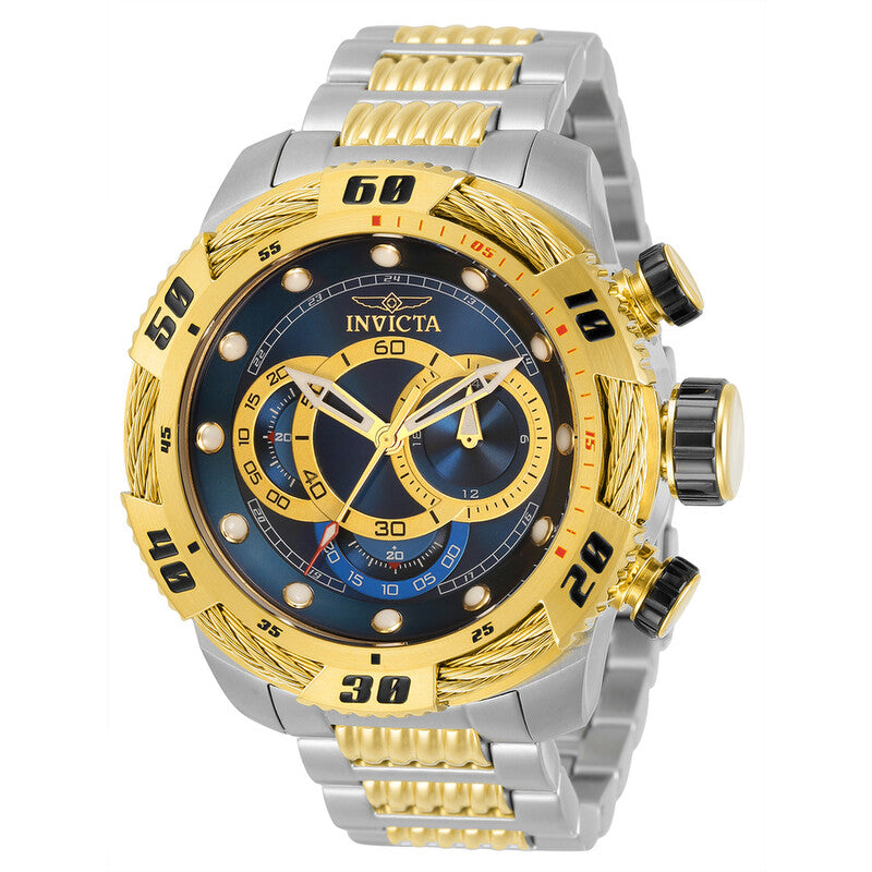 Invicta Speedway Chronograph GMT Blue Dial Two-Tone Men's Watch