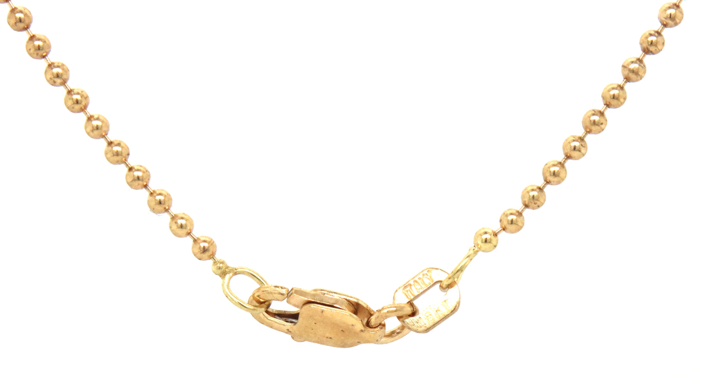 18kt Yellow gold beaded chain necklace
