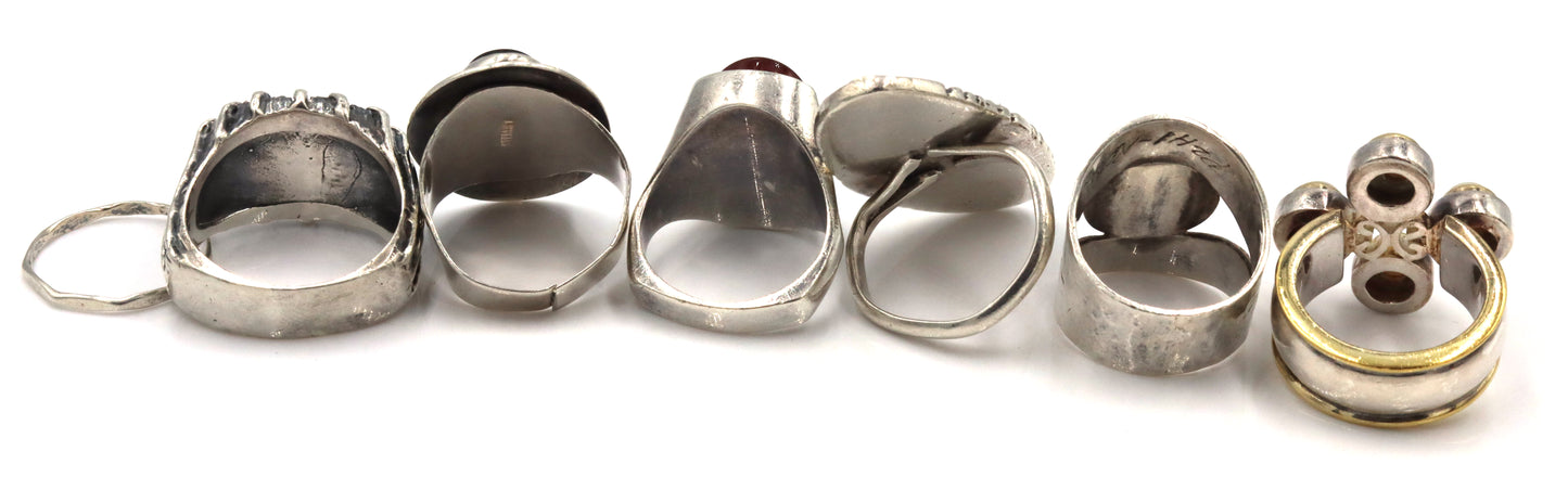 Group lot of Vintage 925 sterling silver rings
