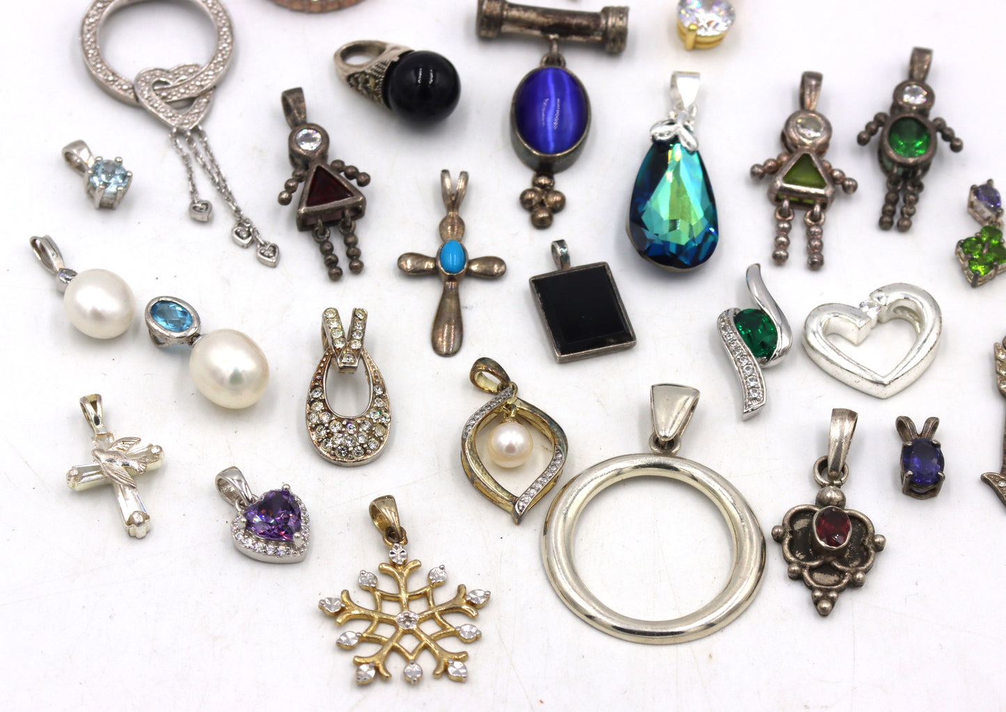 Group lot of Vintage 925 sterling silver pendants