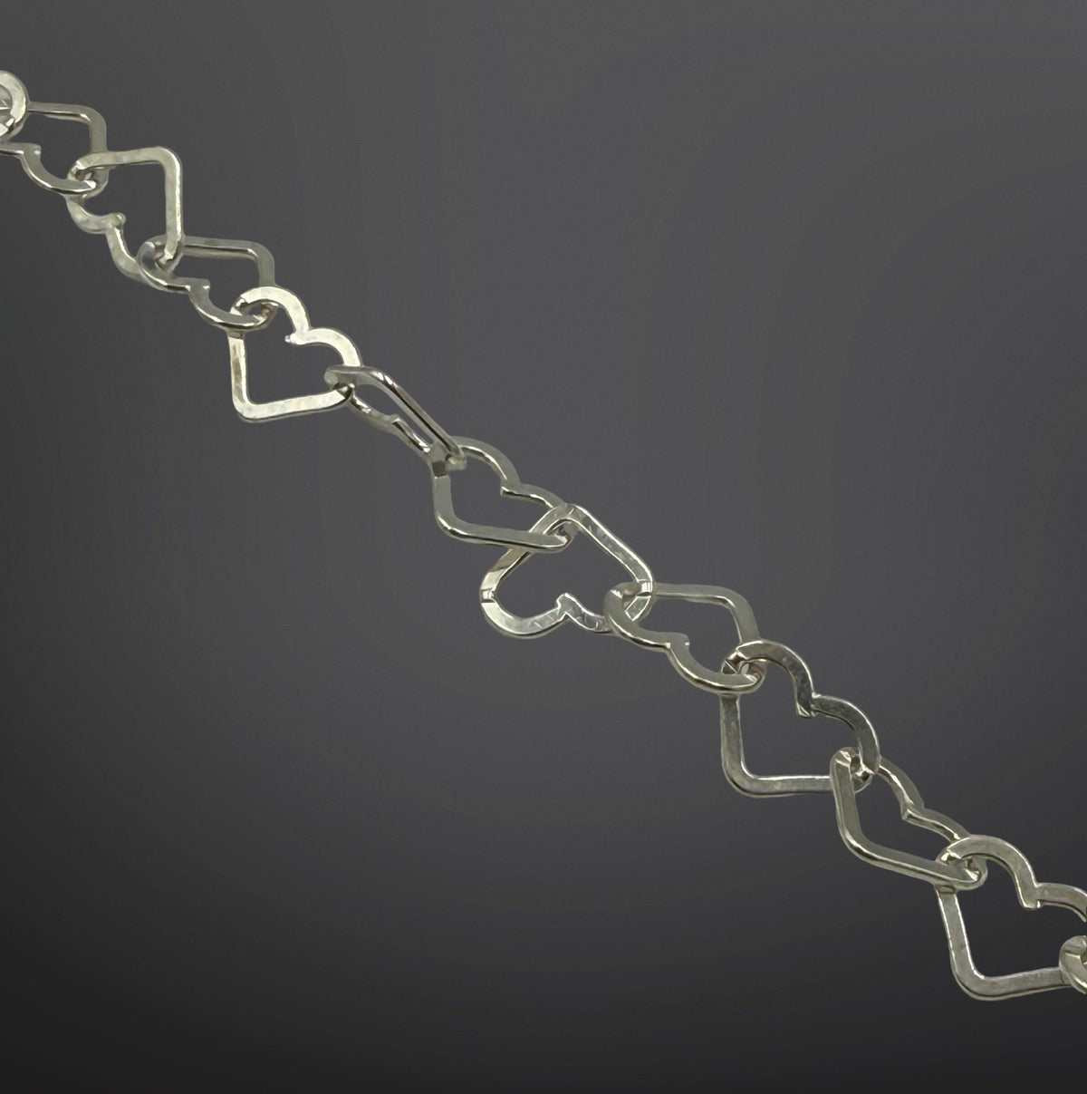 925 Sterling silver heart shaped link bracelet