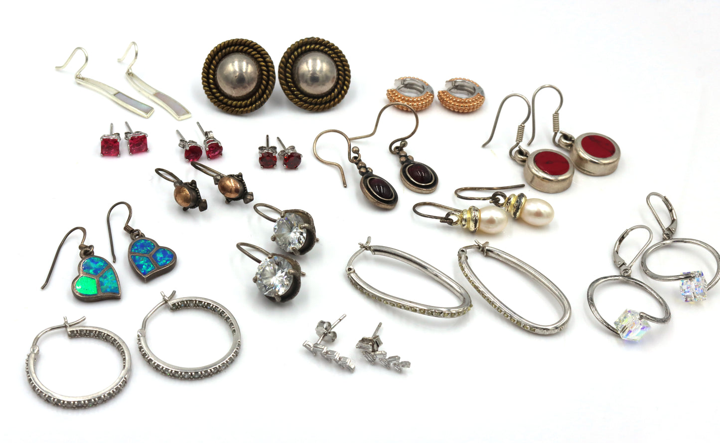 Group lot of vintage 925 sterling silver earrings