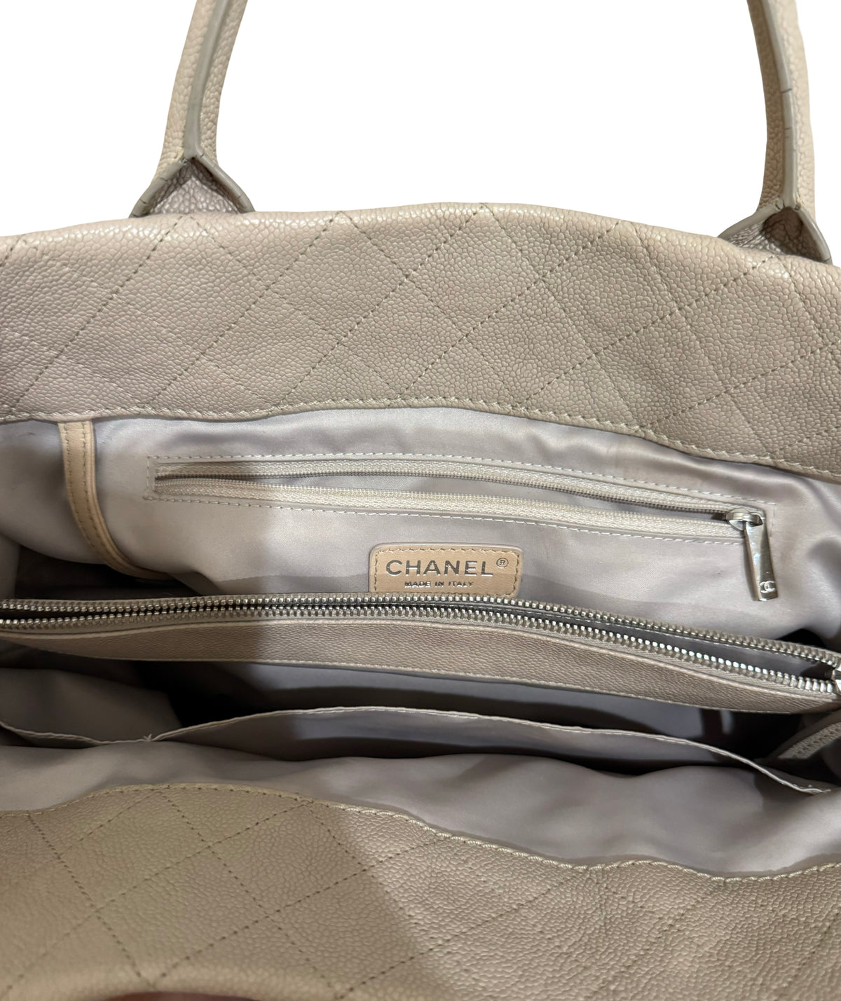Pre owned authentic beige Chanel tote bag