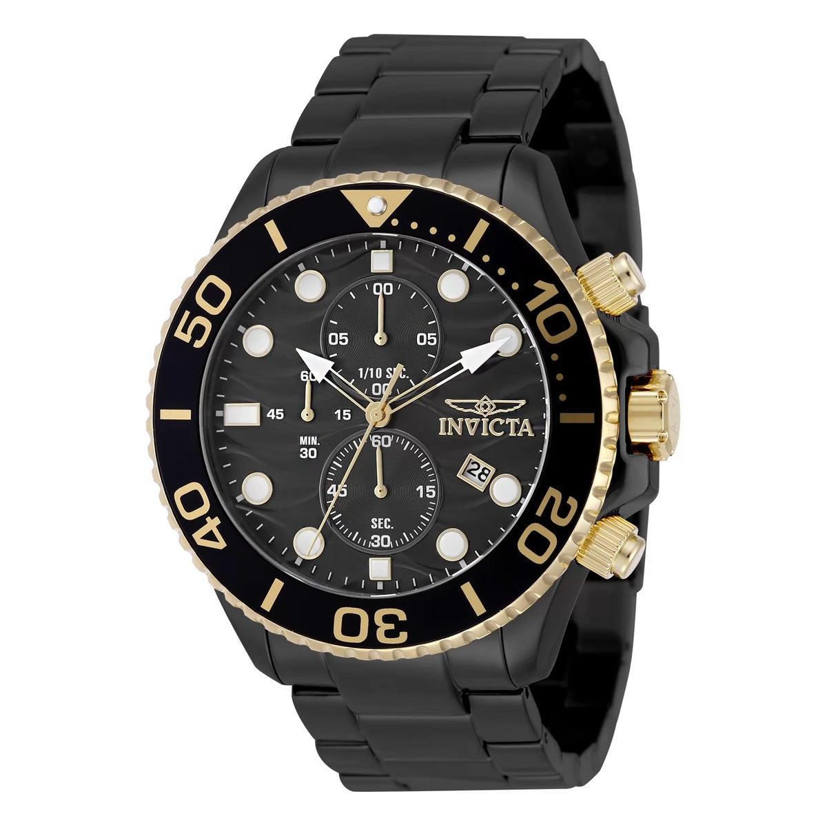 Invicta Men's 50222 Pro Diver Quartz VD57 Black Dial Watch