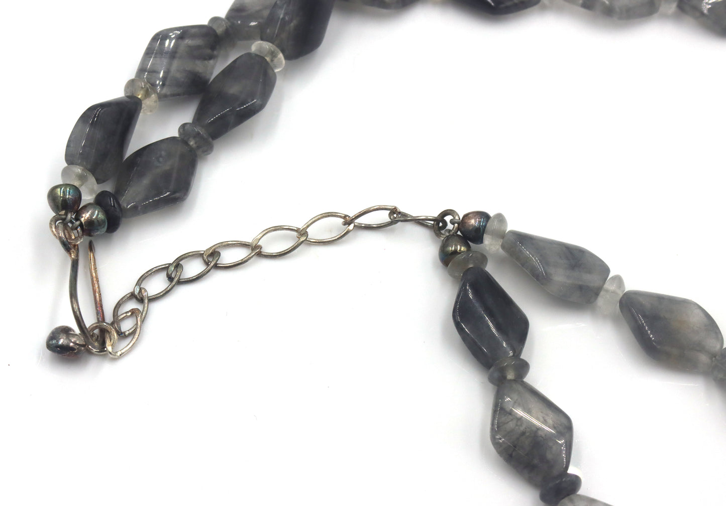 Two row strand smokey quartz necklace