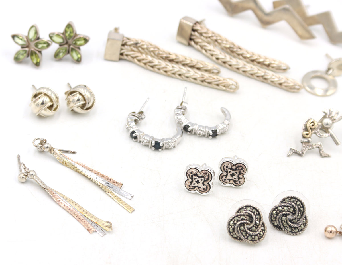 Group lot of Vintage 925 sterling silver earrings