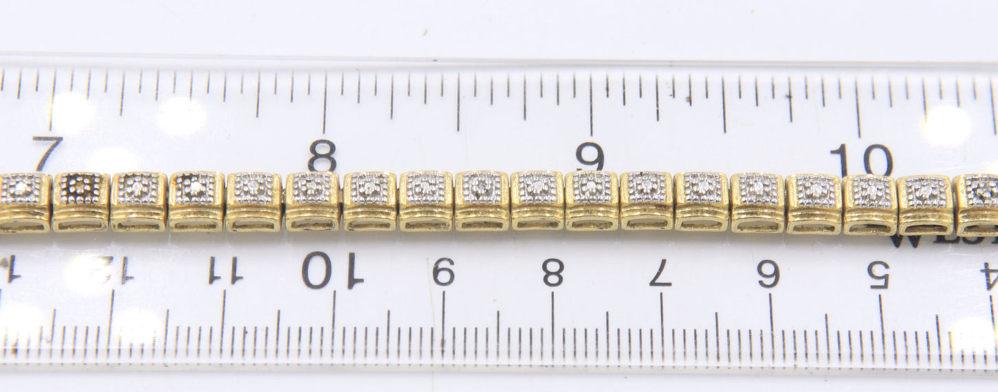 Group lot of 2 cubic zirconia bracelets in 925 sterling silver
