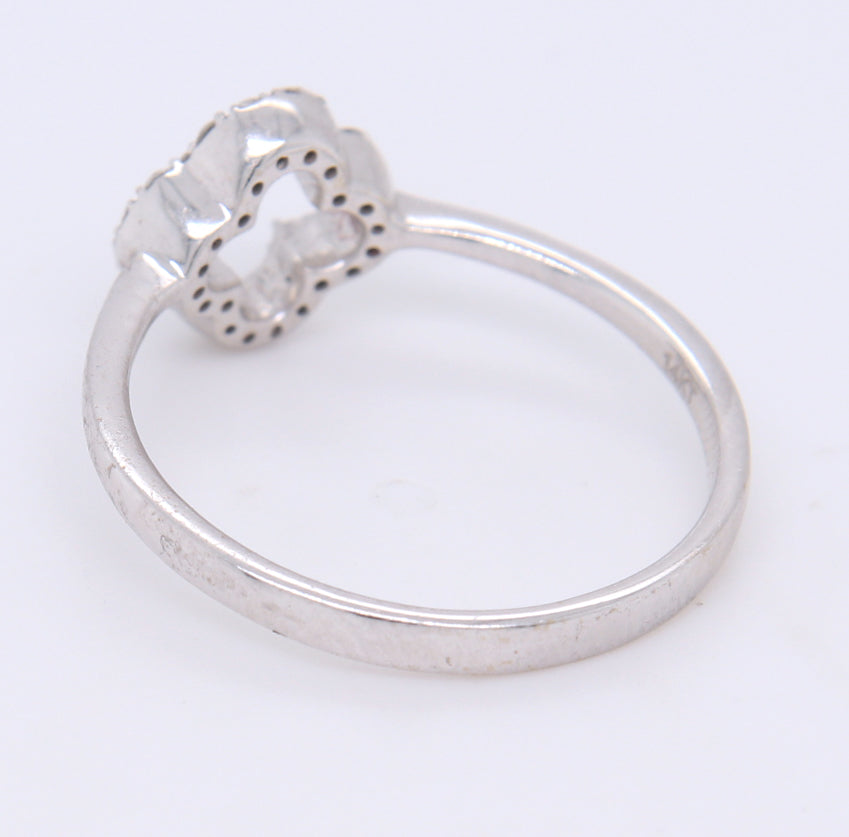 14kt White Gold approximate 0.16ctw Diamond open Ring