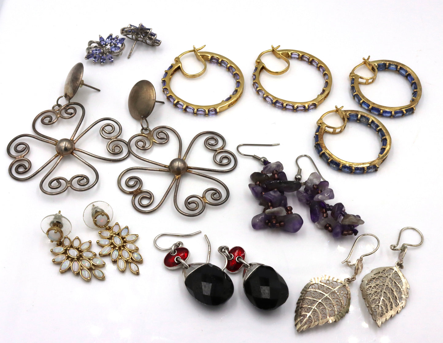 8Pairs of 925 sterling silver earrings