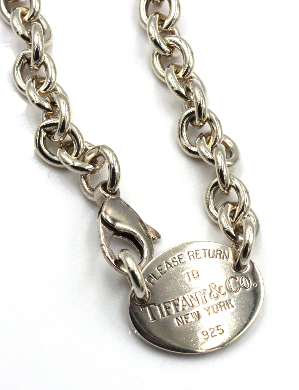 Tiffany & Co return to Tiffany oval tag necklace
