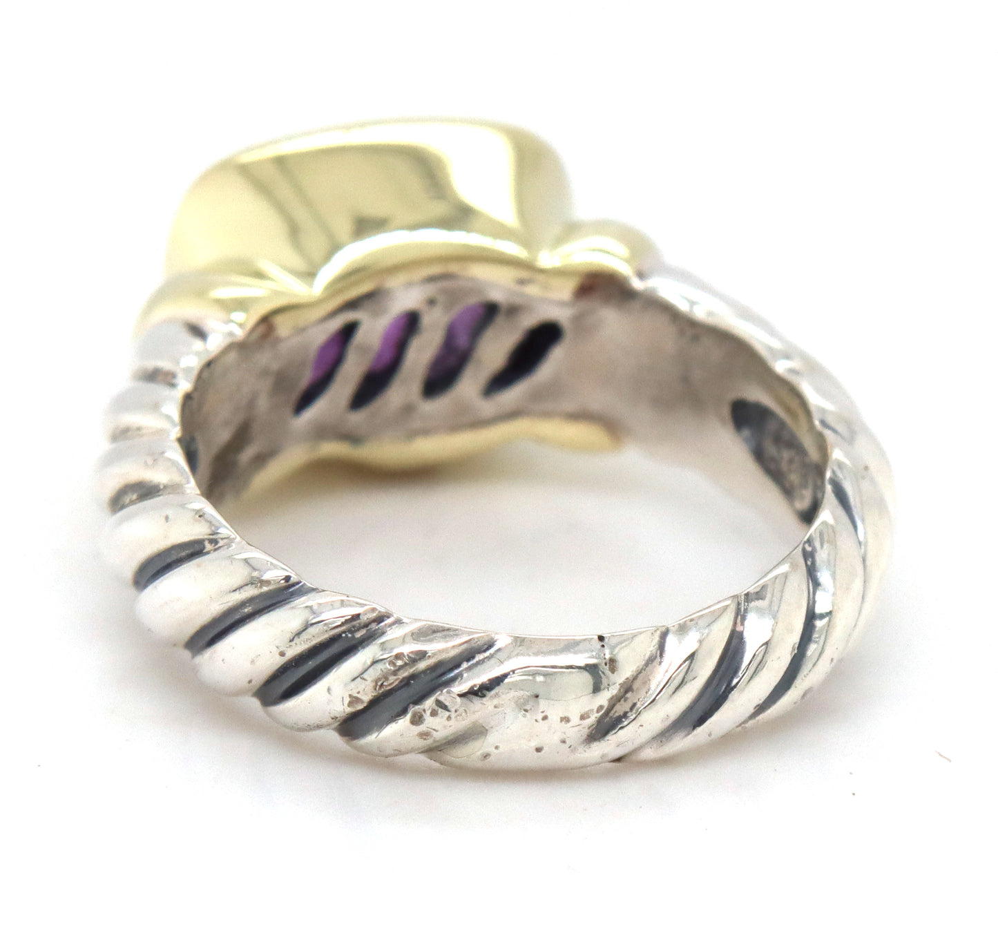 925 Sterling silver David Yurman Cable classic Amethyst ring