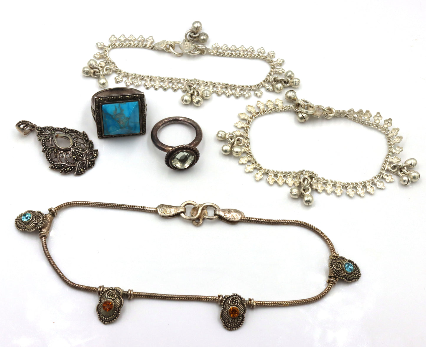 Big group lot of vintage 925 sterling silver mixed jewelry