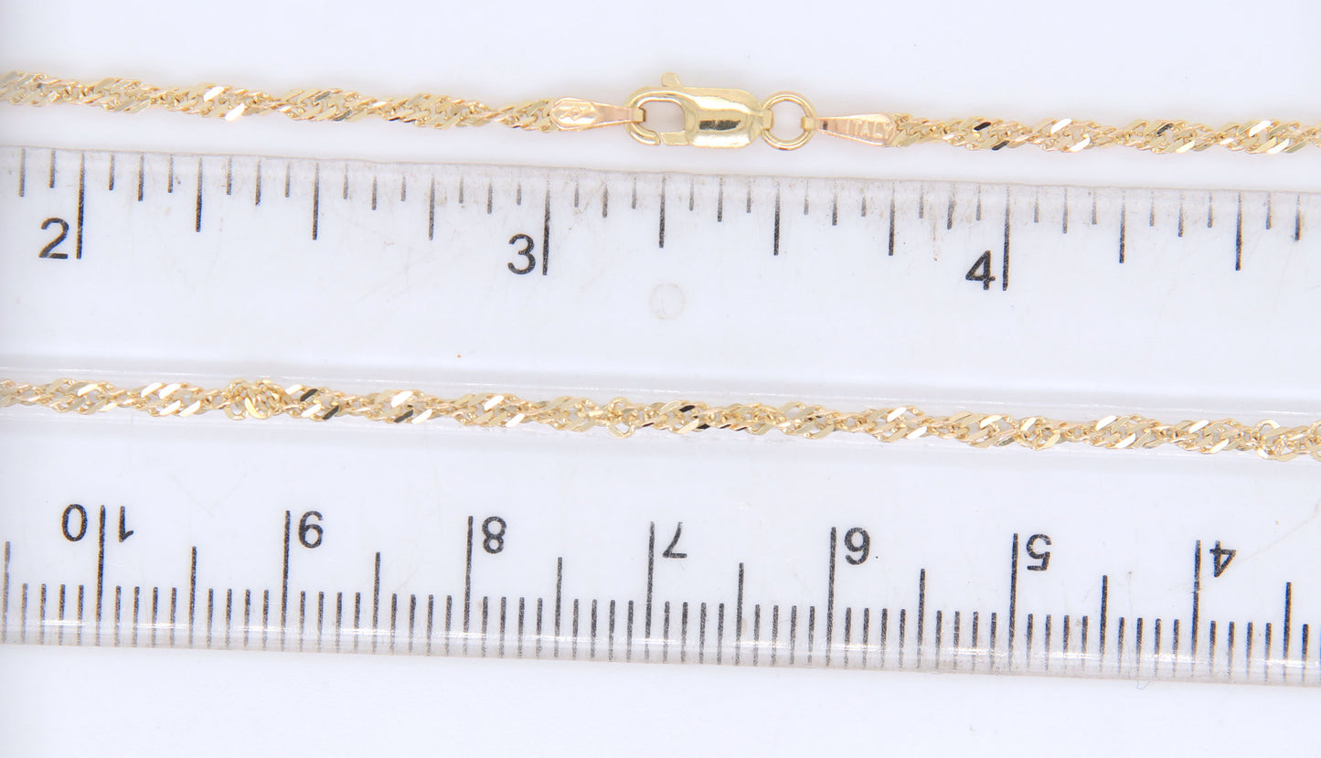 10kt Yellow gold Singapore chain necklace