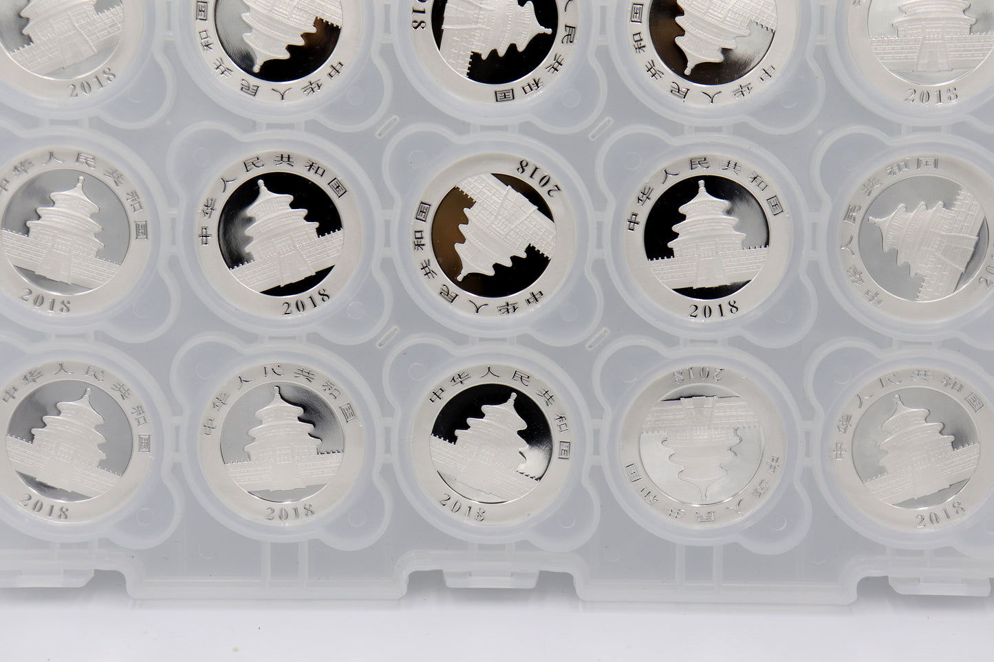2018 10 Yuan China 30 Grams Silver Panda in Mint Plastic Lot of 15