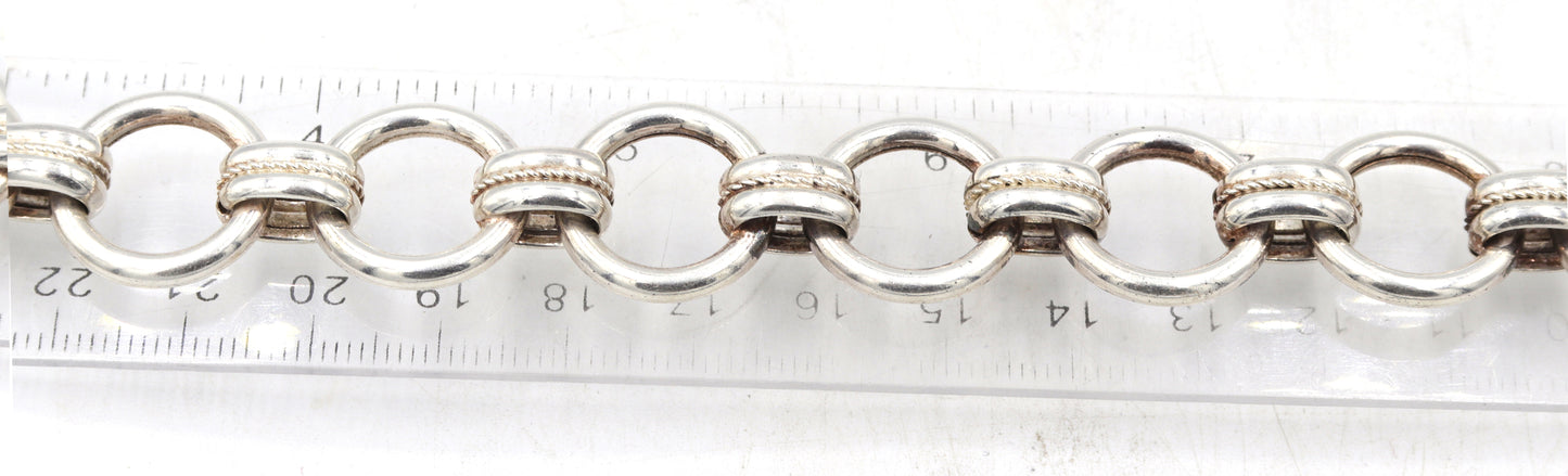 Italian Milor 925 sterling silver circle link bracelet