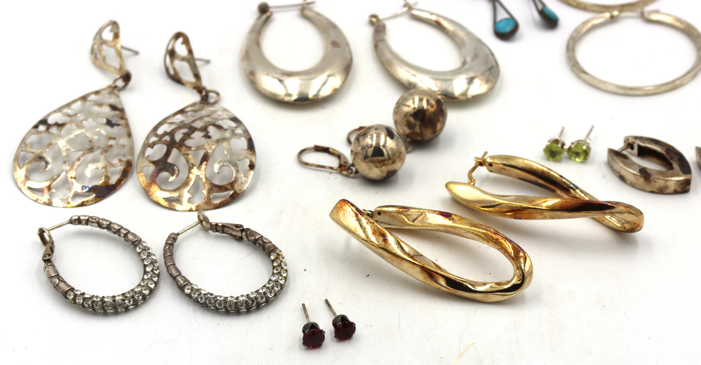 Group lot of Vintage 925 sterling silver earrings