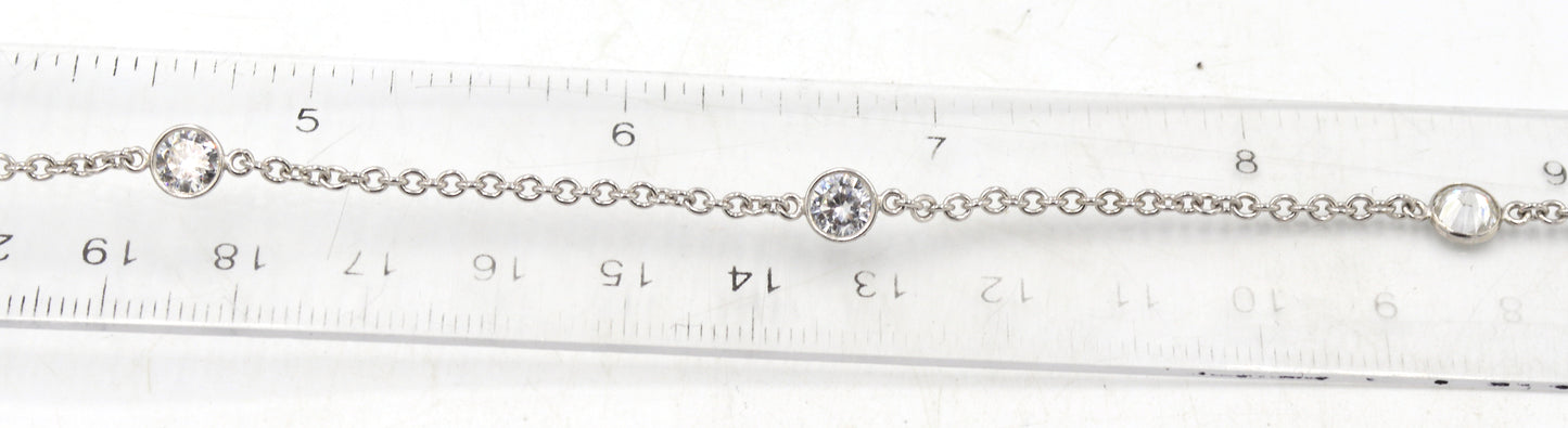 925 Sterling silver cubic zirconia by yard necklace