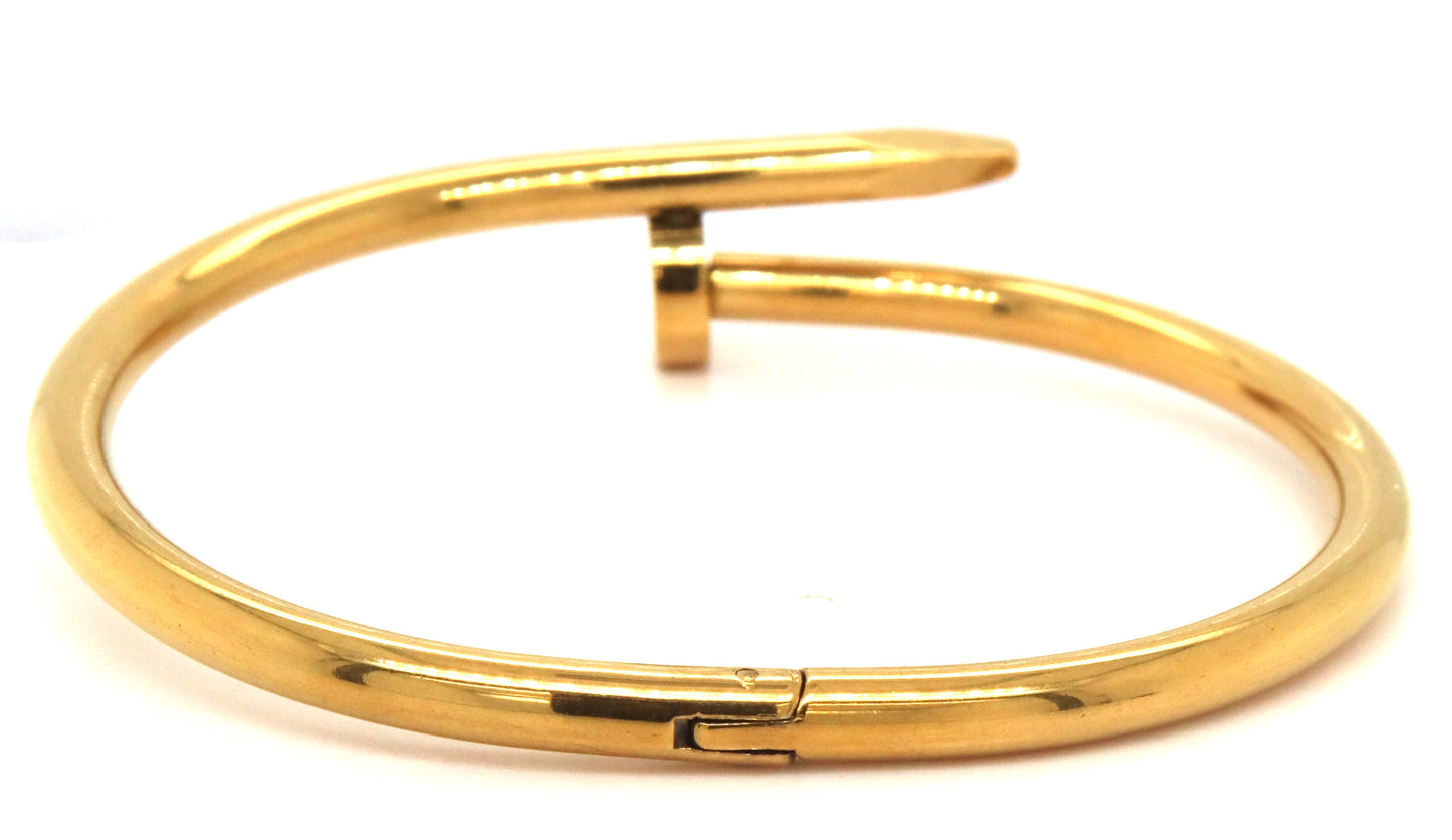 Gold Plated nail bangle bracelet