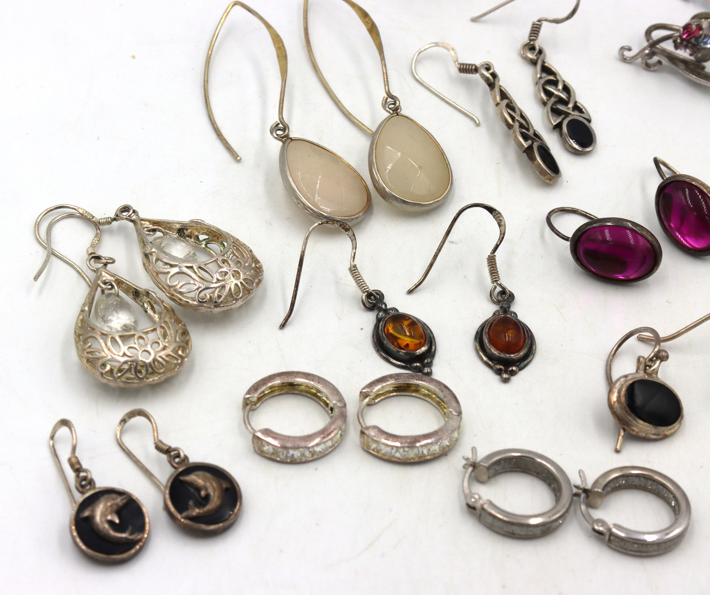 Group lot of Vintage 925 sterling silver earrings