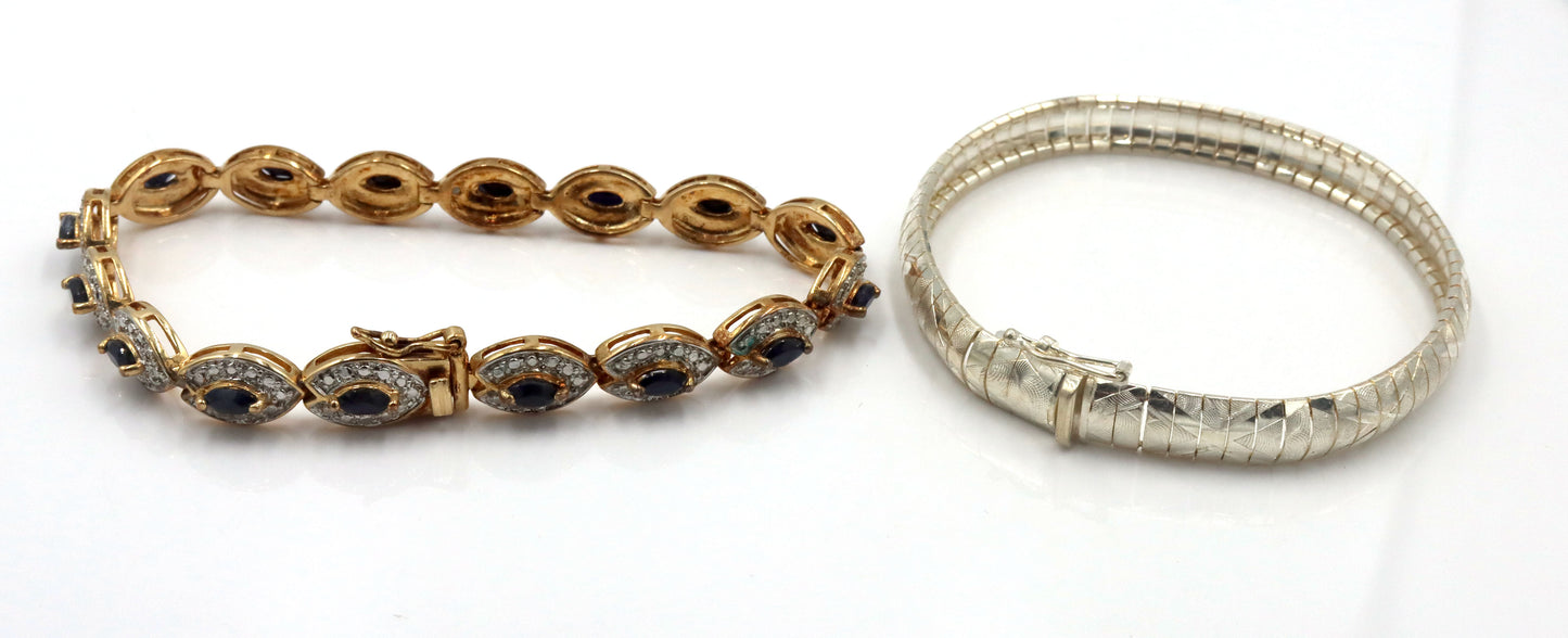 Group lot of 6 Vintage 925 sterling silver bracelets