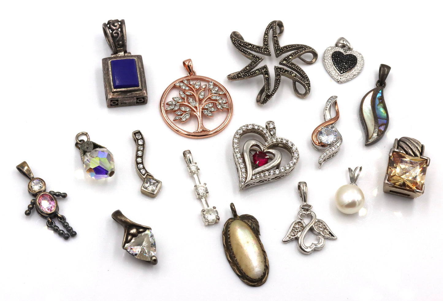 Group lot of Vintage 925 sterling silver pendants
