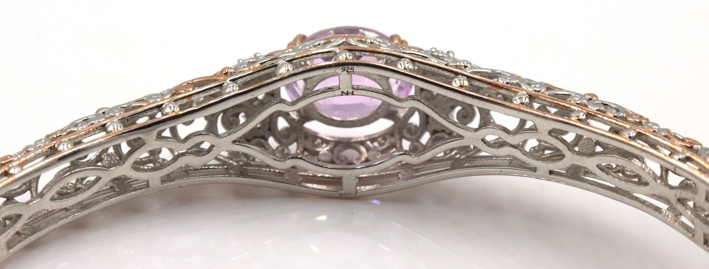 Gems En Voque 925 sterling silver Kunzite Cuff Bracelet