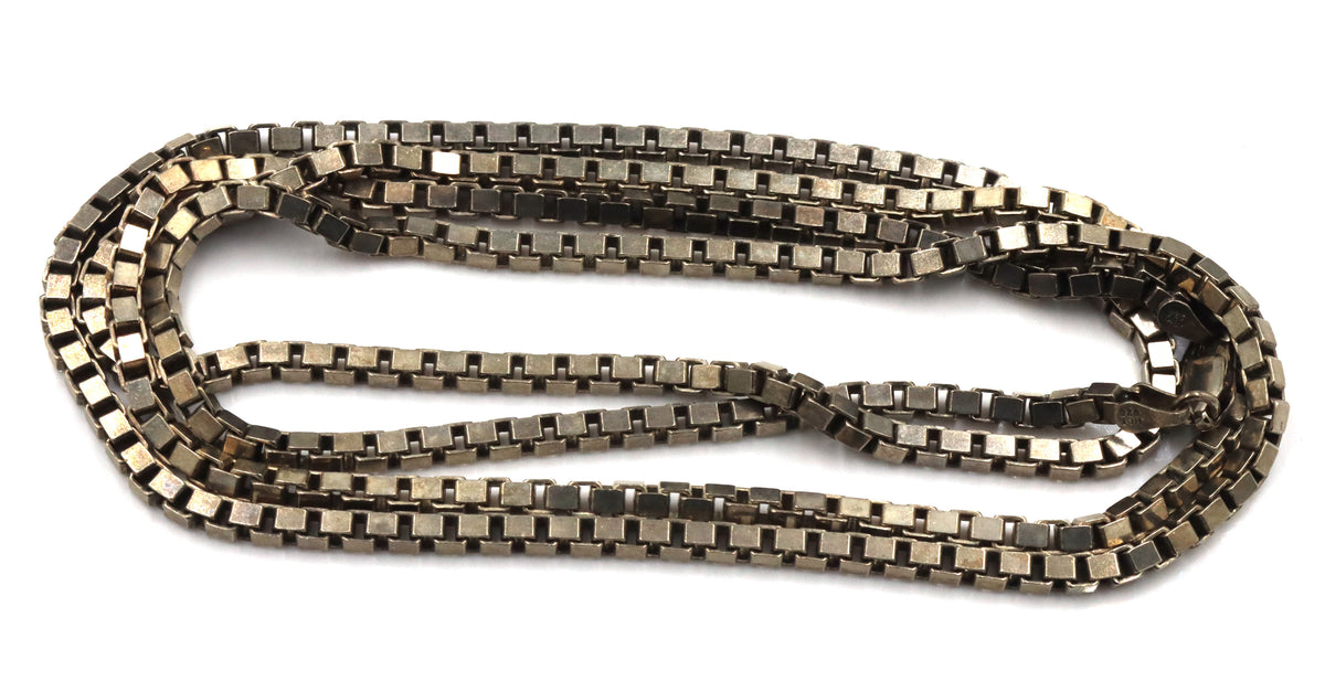 Italian Vintage 925 sterling silver box chain necklace