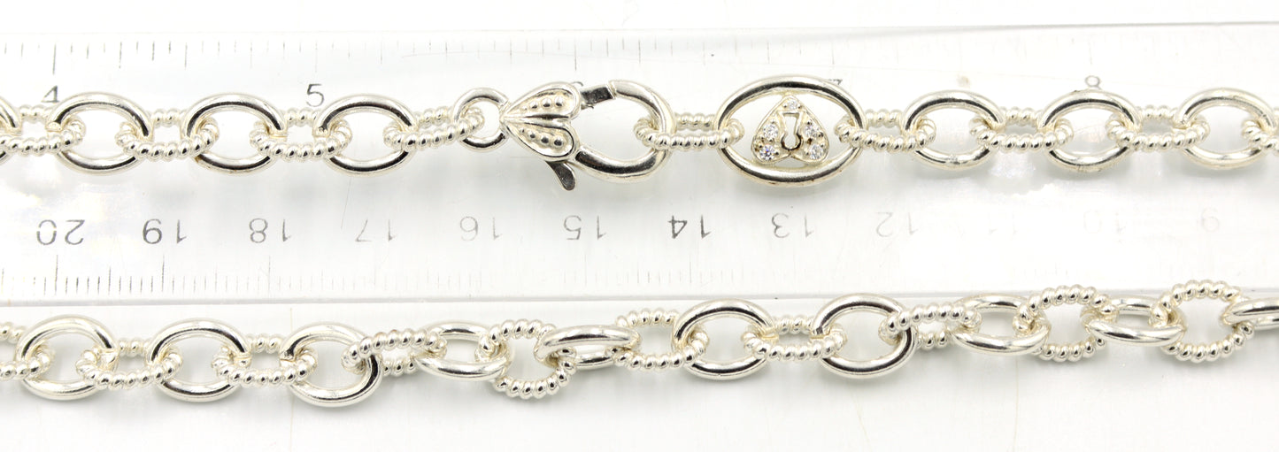 Judith Ripka key to my heart cable link chain necklace