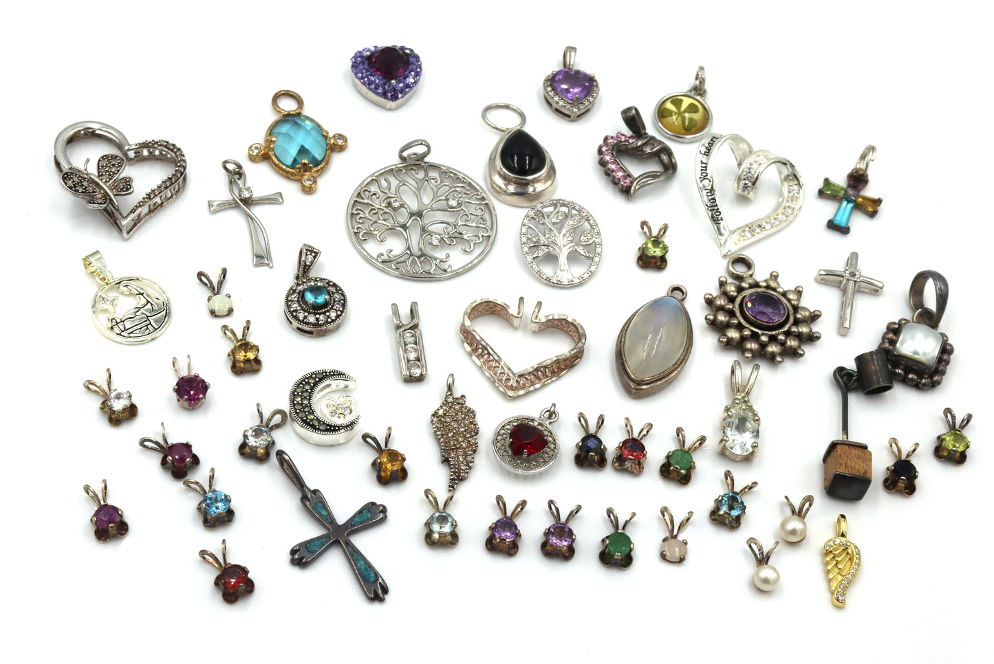 Lot of vintage 925 sterling silver pendants