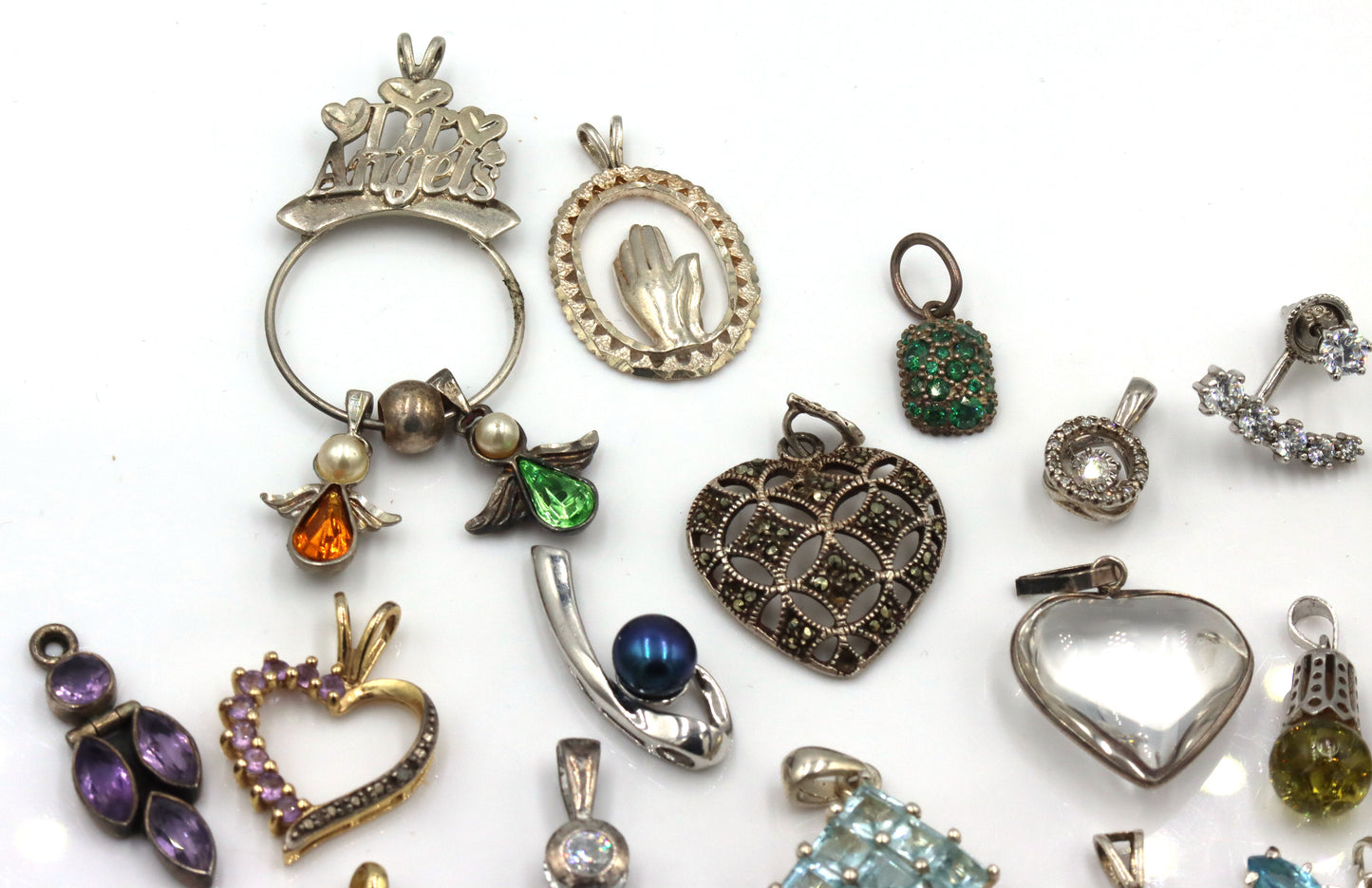 Group lot of Vintage 925 sterling silver pendants