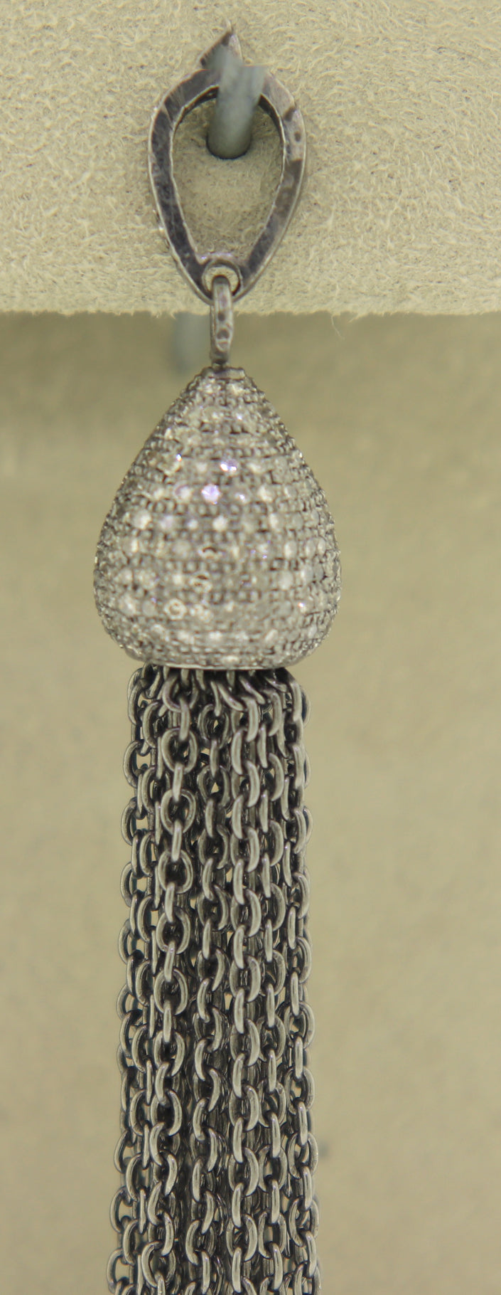 Gorgeous Sterling Silver Diamond Tassel Pendant