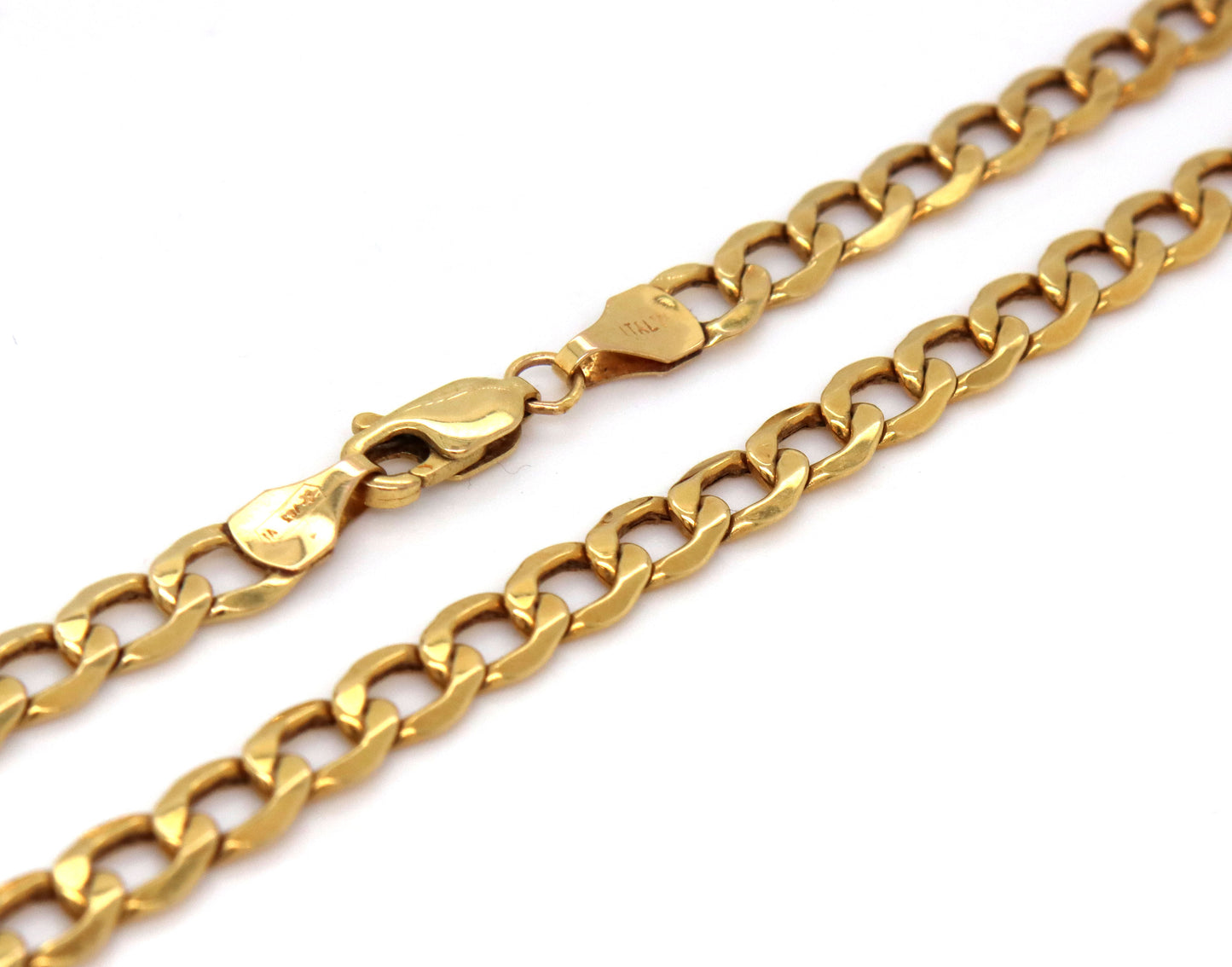 Italian 10kt Yellow gold curb link chain necklace